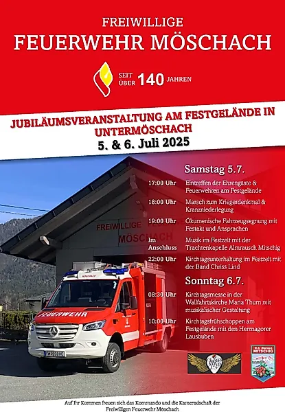 Möschacher Jubiläumskirchtag mit Fahrzeugsegnung