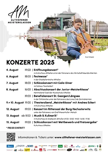 Programm Althofener Meisterklassen - Konzerte 2025