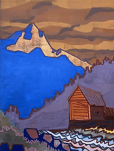 Hubert Schmalix, Landscape, I love that Painting, 2017, Öl auf Leinwand, 175 x 130 cm